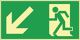 Rettungszeichen BGV A8, NW-Nr.: 3000277445 L297xB148mm Rettungsweg, li.abwärts Ku. ASR A1.3/BGV A8, Kunststoffschild