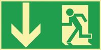 Rettungszeichen BGV A8, NW-Nr.: 3000277453 L297xB148mm Notausgang, Querf./m.Figur Folie ASR A1.3/BGV A8, Folie selbstklebend  