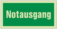 Rettungszeichen BGV A8 L297xB148mm Notausgang grün/weiß Folie