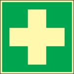 Schild Erste Hilfe 148x148mm Kunststoff grün/weiß nachleuchtend