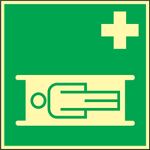 Schild Krankentrage 148x148mm Kunststoff grün/weiß nachleuchtend