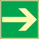Rettungszeichen BGV A8, NW-Nr.: 3000277474 L148xB148mm Pfeil ger.Ku. ASR A1.3/BGV A8, Kunststoffschild  