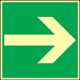 Rettungszeichen BGV A8, NW-Nr.: 3000277474 L148xB148mm Pfeil ger.Ku. ASR A1.3/BGV A8, Kunststoffschild