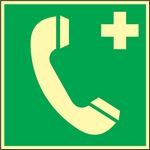 Folie Nottelefon 148x148mm grün/weiß nachleuchtend selbstklebend