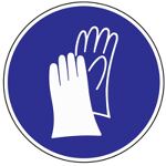 Gebotszeichen, NW-Nr.: 3000277499 Handschutz benutzen, D.200mm blau/weiß ASR A1.3/BGV A8, Folie selbstklebend  