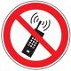 Verbotszeichen, NW-Nr.: 3000277540 Mobilfunk verboten, D200mm rot/schwarz ASR A1.3/DIN EN ISO 7010, Kunststoffschild