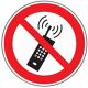 Verbotszeichen, NW-Nr.: 3000277541 Mobilfunk verboten, D200mm rot/schwarz ASR A1.3/DIN EN ISO 7010, Folie selbstklebend