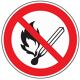 Verbotszeichen, NW-Nr.: 3000277554 Feuer/Licht verboten, D.200mm rot/schwarz ASR A1.3/DIN EN ISO 7010, Folie selbstklebend