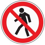 Schild Fußgänger verboten D200mm Kunststoff rot/schwarz