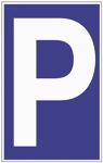 Parkplatzbeschilderung, NW-Nr.: 3000277680 Parken L250xB400mm, Ku.blau/weiß Kunststoffschild  