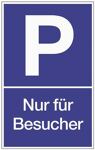 Parkplatzbeschilderung, NW-Nr.: 3000277682 Parken f.Besucher, L250xB400mm Ku.blau/weiß Kunststoffschild  