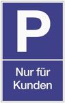 Parkplatzbeschilderung, NW-Nr.: 3000277683 Parken f.Kunden, L250xB400mm Ku.blau/weiß Kunststoffschild  