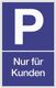 Parkplatzbeschilderung, NW-Nr.: 3000277683 Parken f.Kunden, L250xB400mm Ku.blau/weiß Kunststoffschild