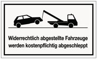 Hinweiszeichen, NW-Nr.: 3000277687 Widerrechtliches Parken, L250xB150mm weiß schwarz Ku.  