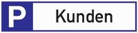 Parkplatzbeschilderung, NW-Nr.: 3000277692 Parkplatz f.Kunden, L460xB110mm Alu.weiß/blau/schwarz  