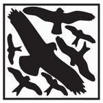 Aufkleber L290xB320 mm, NW-Nr.: 3000277698 Vogelschutzset,Vogelsymbo, le Folie selbstkl. Folie selbstklebend  
