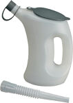 Messbecher a.PE 0,5ml weiß/transp. m.Deckel/Klappe PRESSOL Flexauslauf