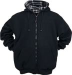 Thermowendejacke Gr. S schwarz-weiß kariert/schwarz uni 100%PES