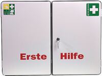 Verbandschrank LONDON, NW-Nr.: 4000386109 B604xH462xT170ca.mm weiß, 2-türig SÖHNGEN abschließbar, 2Schubl./4Böden  
