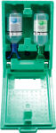 Augenspülstation DUO Wandbox 1x1l 1x0,5l PLUM integr. Spiegel