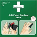 Soft Foam Bandage selbsthaftend elastisch,schwarz Rl.6cmx4,5m CEDERROTH