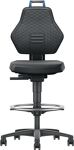 Arbeitsdrehstuhl, NW-Nr.: 9000425213 Rl.+Fußring Supertec, schwarz Grifffarbe blau 580-860mm PROMAT  