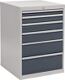 Schubladenschrank, NW-Nr.: 9000426001 H1019xB705xT736mm, lichtgrau/grau 6 Schubl.Vollauszug, BEDRUNKA+HIRTH