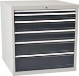 Schubladenschrank, NW-Nr.: 9000426005 H1019xB1005xT736mm, lichtgrau/anthrazitgrau 6 Schubl.Vollauszug, BEDRUNKA+HIRTH  