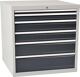 Schubladenschrank, NW-Nr.: 9000426005 H1019xB1005xT736mm, lichtgrau/anthrazitgrau 6 Schubl.Vollauszug, BEDRUNKA+HIRTH