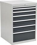 Schubladenschrank, NW-Nr.: 9000426009 H1019xB705xT736mm, lichtgrau/grau 7 Schubl.Vollauszug, BEDRUNKA+HIRTH  
