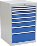 Schubladenschrank H1019xB705xT736 grau/blau 2x50 1x75 2x100 1x125 1x150 1x250
