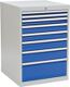 Schubladenschrank H1019xB705xT736 grau/blau 2x50 1x75 2x100 1x125 1x150 1x250