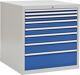 Schubladenschrank H1019xB1005xT736 grau/blau 2x50 1x75 2x100 1x125 1x150 1x250