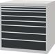 Schubladenschrank, NW-Nr.: 9000426031 H1019xB1005xT736mm, lichtgrau/grau 8 Schubl.Vollauszug, BEDRUNKA+HIRTH
