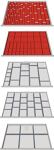 Schubladen-Unterteilungsm, NW-Nr.: 9000426042 aterial Front-H.50-200mm, 151-tlg. f.Schubladenschrank, H1019xB1005xT736mm  