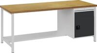 Werkbank grau lichtgrau, NW-Nr.: 9000426069 B2000xH859xT750mm Buche, Multiplex 40mm 1 Schubl.1 Türen BEDRUNKA+HIRTH  