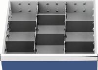 Schubladenunterteilungsma, NW-Nr.: 9000426124 terial Front-H.100mm 2, Längs-/6 Querteiler Schubladen-B.450mm  