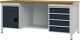 Werkbank grau lichtgrau, NW-Nr.: 9000426133 B2000xH859xT750mm Buche, Multiplex 40mm 5 Schubl.1 Türen BEDRUNKA+HIRTH  
