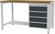 Werkbank grau lichtgrau, NW-Nr.: 9000426135 B2000xH859xT750mm, lichtgrau grau 4 Schubl.BEDRUNKA+HIRTH  
