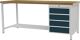 Werkbank grau lichtgrau, NW-Nr.: 9000426136 B1500xH859xT750mm, lichtgrau grau 4 Schubl.BEDRUNKA+HIRTH  