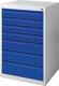 Schubladenschrank BK 600, NW-Nr.: 9000427003 H1000xB600xT600mm, lichtgrau/enzianblau 7 Schubl.Einfachauszug  