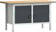 Werkbank PW 700, NW-Nr.: 9000427108 B1500xT700xH840mm Buche, Multiplex lichtgrau/grau 2 Schubl.2 Türen KLW-LUTZ, BETRIEBSEINRICHTUNGEN  