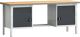 Werkbank PW 700, NW-Nr.: 9000427114 B2000xT700xH840mm Buche, Multiplex lichtgrau/grau 2 Schubl.2Türen KLW-LUTZ, BETRIEBSEINRICHTUNGEN  