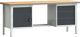 Werkbank PW 700, NW-Nr.: 9000427117 B2000xT700xH840mm Buche, Multiplex lichtgrau/grau 4 Schubl.1 Tür KLW-LUTZ, BETRIEBSEINRICHTUNGEN  