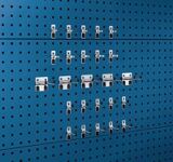 Werkzeughaltersortiment, NW-Nr.: 9000429157 25-tlg.verzinkt, f.Lochplatten 15 Haken/10 Klemmen BOTT  