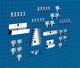 Werkzeughaltersortiment, NW-Nr.: 9000429166 40-tlg.verz.f.Lochplatten, 10 Haken/10 Doppelhaken/20, div.Hal.BOTT