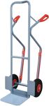 Stapelkarre m.Kufen, NW-Nr.: 9000443059 H.1300mm, Schaufel-L250xB320mm Luft-Bereifung Trgf.300kg, taubenblau PROMAT  