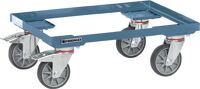 Kistenroller Trgf.250kg, NW-Nr.: 9000444230 TPE-Bereifung L605xB405mm, Winkelstahl taubenblau PROMAT  