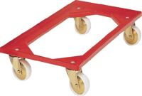 Kistenroller Trgf.250kg, NW-Nr.: 9000444231 Polymer-Bereifung, L605xB405mm ABS-Ku.rot ABS-Kunststoff rot  