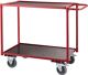 Tischwagen 2 Ladeflächen, NW-Nr.: 9000445075 L790xB490mm karminrot, Gesamt-Trgf.250kg
